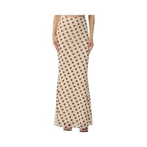 Polka Dot Maxi Skirt - Brown on Cream